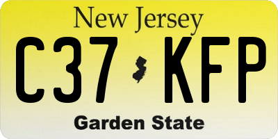 NJ license plate C37KFP