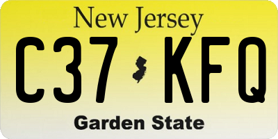 NJ license plate C37KFQ