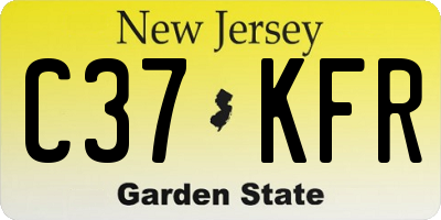 NJ license plate C37KFR