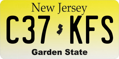 NJ license plate C37KFS