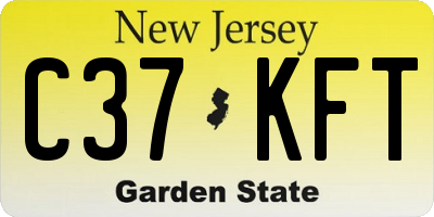 NJ license plate C37KFT