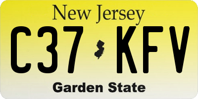 NJ license plate C37KFV