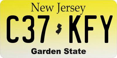 NJ license plate C37KFY