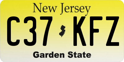 NJ license plate C37KFZ