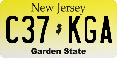 NJ license plate C37KGA