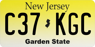 NJ license plate C37KGC