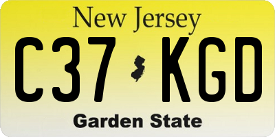 NJ license plate C37KGD