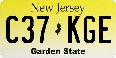 NJ license plate C37KGE
