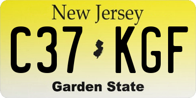 NJ license plate C37KGF