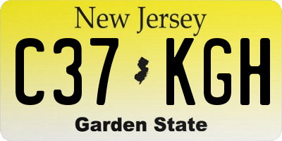 NJ license plate C37KGH