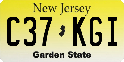 NJ license plate C37KGI
