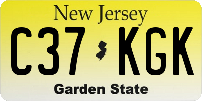 NJ license plate C37KGK