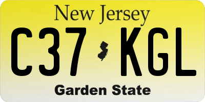 NJ license plate C37KGL