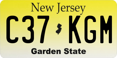 NJ license plate C37KGM