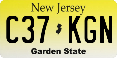 NJ license plate C37KGN