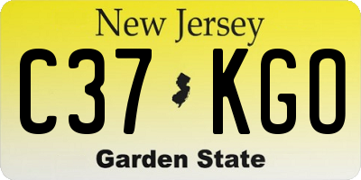 NJ license plate C37KGO