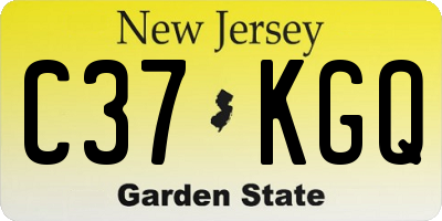 NJ license plate C37KGQ