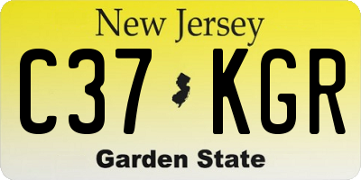 NJ license plate C37KGR