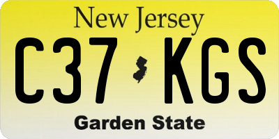 NJ license plate C37KGS