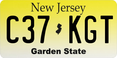 NJ license plate C37KGT