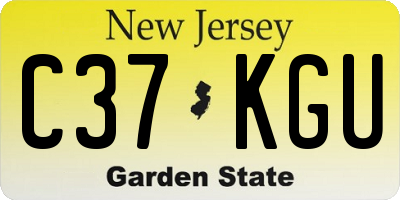 NJ license plate C37KGU