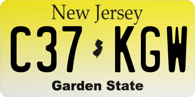 NJ license plate C37KGW