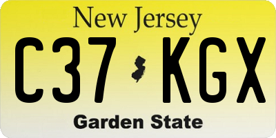 NJ license plate C37KGX