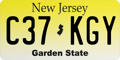 NJ license plate C37KGY