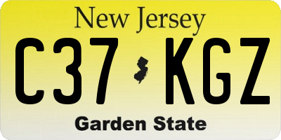 NJ license plate C37KGZ