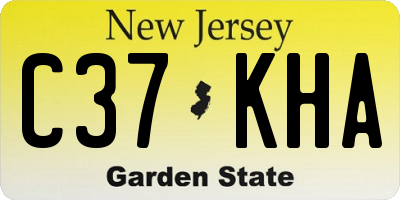 NJ license plate C37KHA