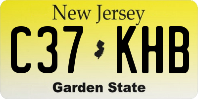NJ license plate C37KHB