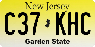 NJ license plate C37KHC