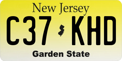 NJ license plate C37KHD