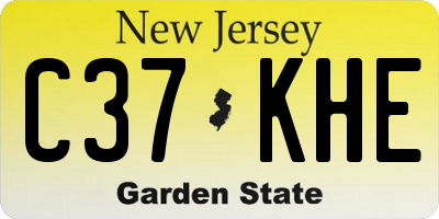 NJ license plate C37KHE