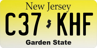 NJ license plate C37KHF