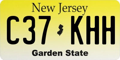 NJ license plate C37KHH