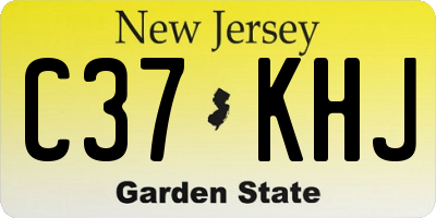 NJ license plate C37KHJ
