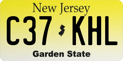 NJ license plate C37KHL