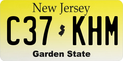 NJ license plate C37KHM