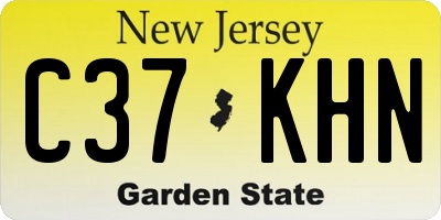 NJ license plate C37KHN