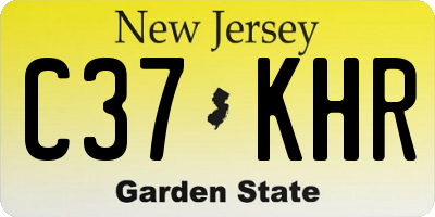 NJ license plate C37KHR