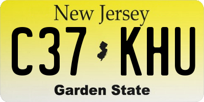 NJ license plate C37KHU