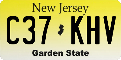 NJ license plate C37KHV