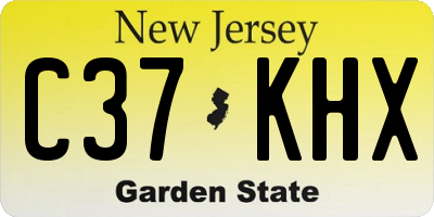 NJ license plate C37KHX