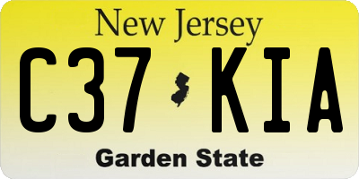 NJ license plate C37KIA