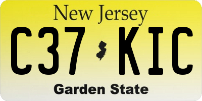 NJ license plate C37KIC