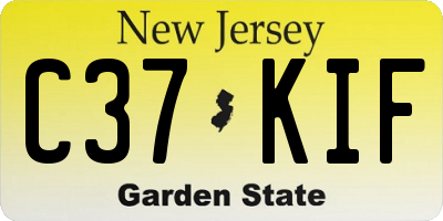 NJ license plate C37KIF