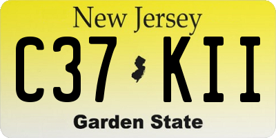 NJ license plate C37KII