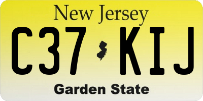 NJ license plate C37KIJ