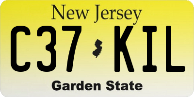 NJ license plate C37KIL